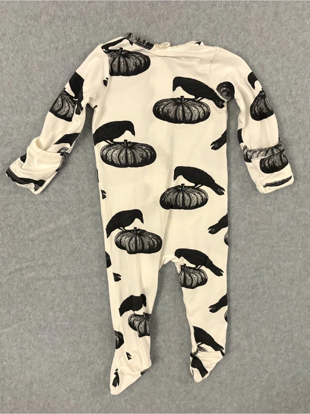 Kate Quinn Bamboo Pumpkin Crow Fall Halloween Sleeper Baby 0-3M